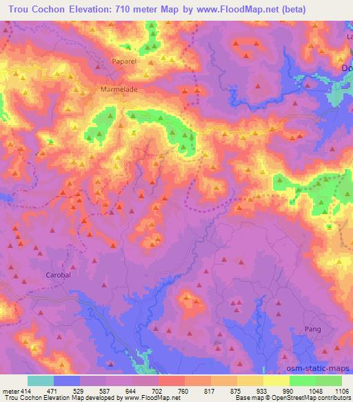 Trou Cochon,Haiti Elevation Map