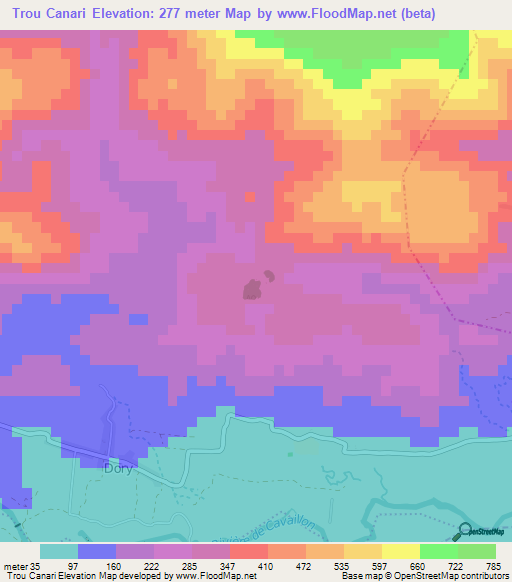 Trou Canari,Haiti Elevation Map