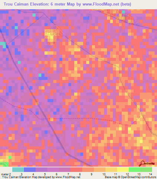 Trou Caiman,Haiti Elevation Map