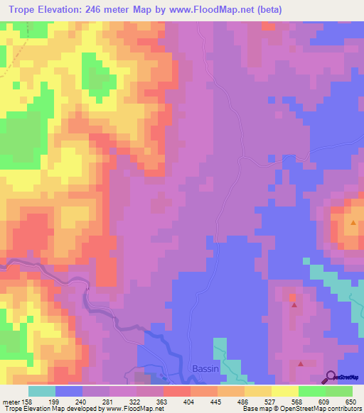 Trope,Haiti Elevation Map