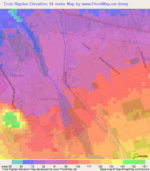 Trois Rigoles,Haiti Elevation Map