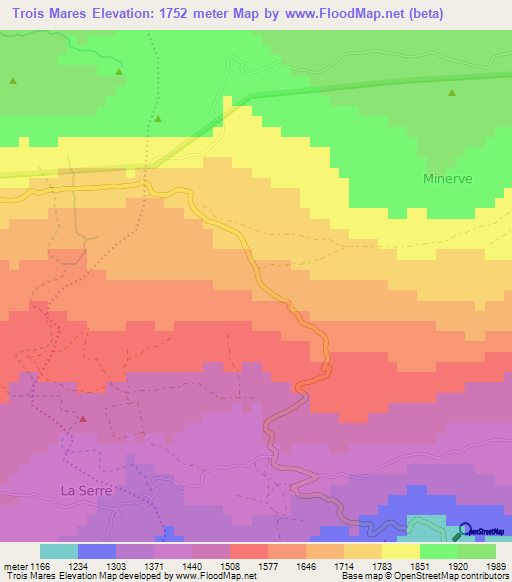 Trois Mares,Haiti Elevation Map