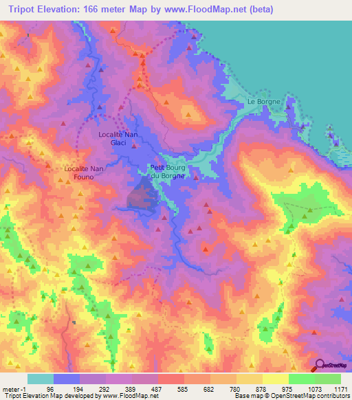 Tripot,Haiti Elevation Map