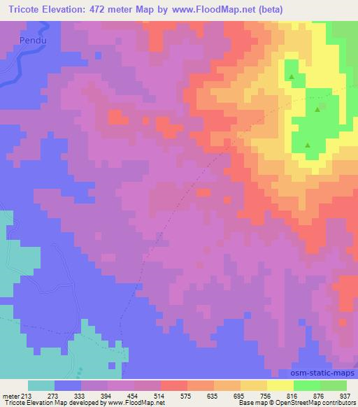 Tricote,Haiti Elevation Map