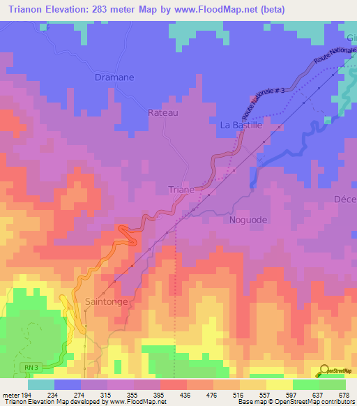 Trianon,Haiti Elevation Map