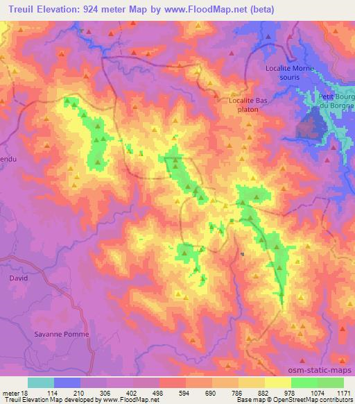 Treuil,Haiti Elevation Map