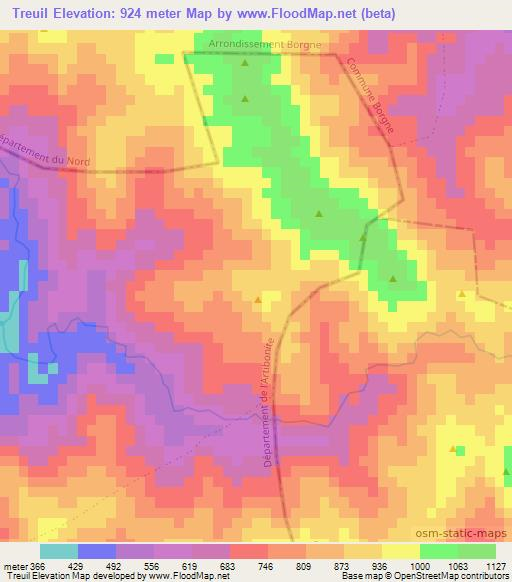 Treuil,Haiti Elevation Map