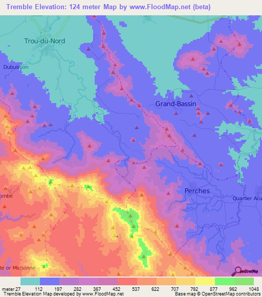 Tremble,Haiti Elevation Map