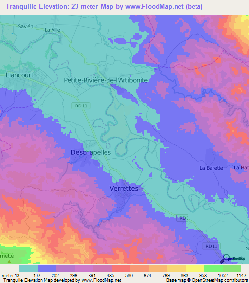 Tranquille,Haiti Elevation Map