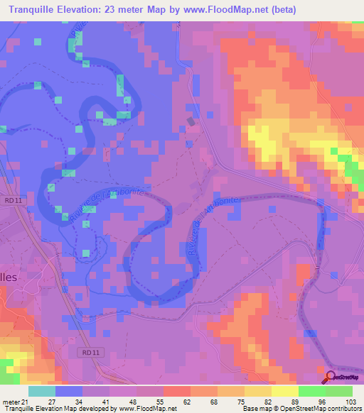 Tranquille,Haiti Elevation Map