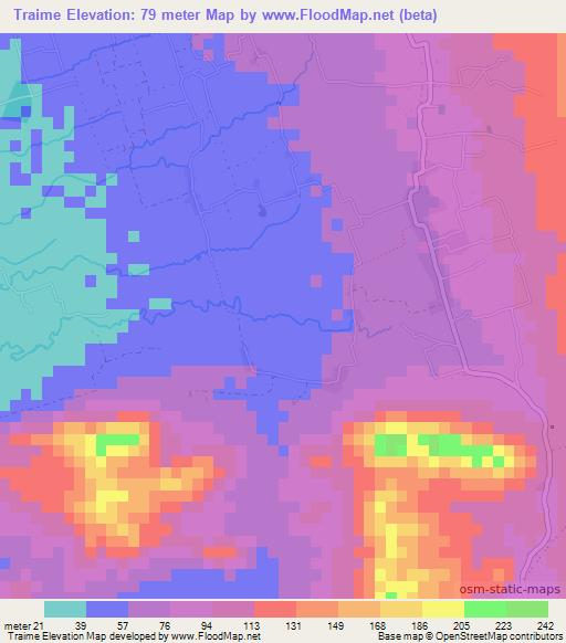 Traime,Haiti Elevation Map