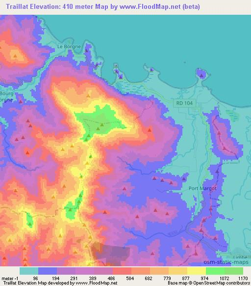 Traillat,Haiti Elevation Map