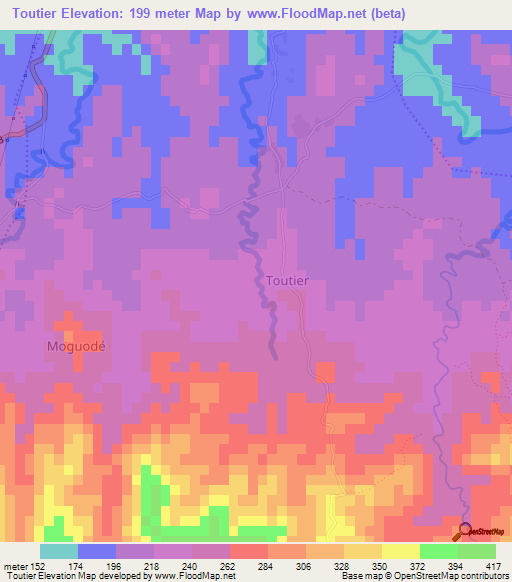 Toutier,Haiti Elevation Map