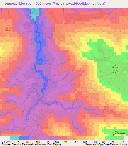 Tourneau,Haiti Elevation Map