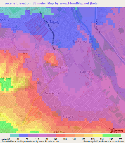 Torcelle,Haiti Elevation Map