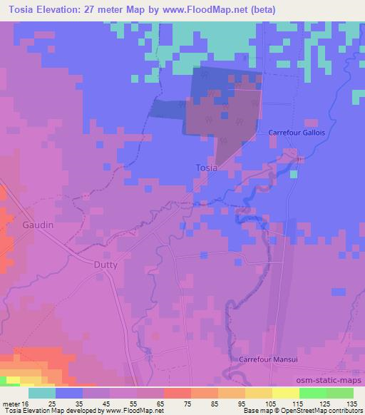 Tosia,Haiti Elevation Map