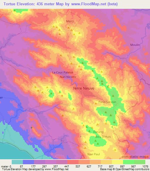 Tortue,Haiti Elevation Map