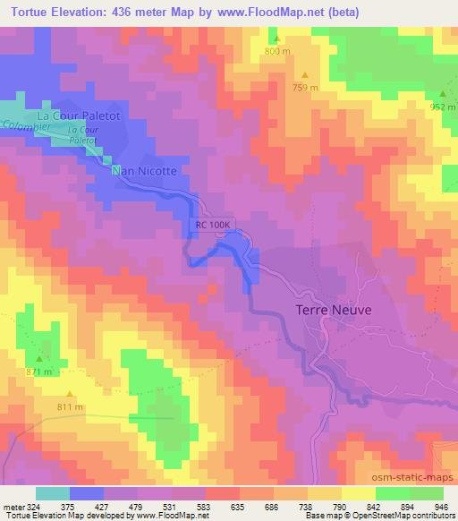 Tortue,Haiti Elevation Map