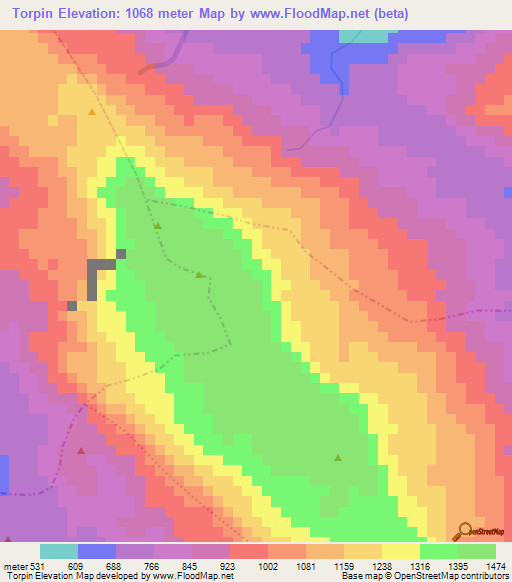 Torpin,Haiti Elevation Map