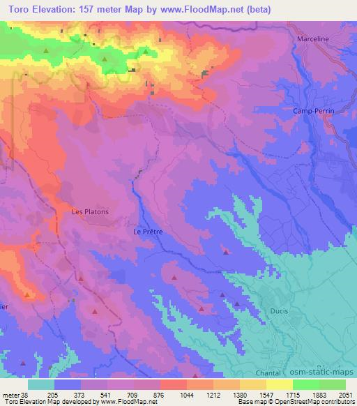 Toro,Haiti Elevation Map