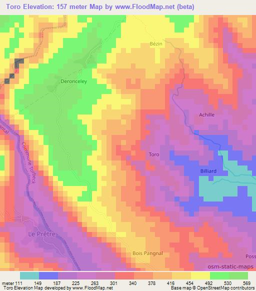 Toro,Haiti Elevation Map