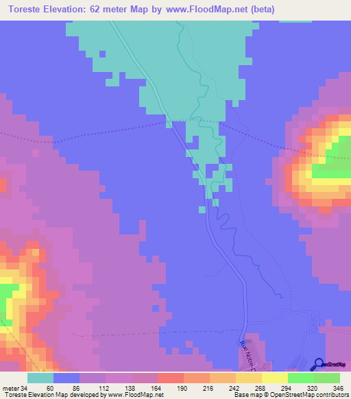 Toreste,Haiti Elevation Map