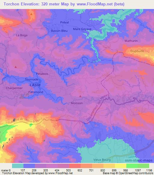 Torchon,Haiti Elevation Map