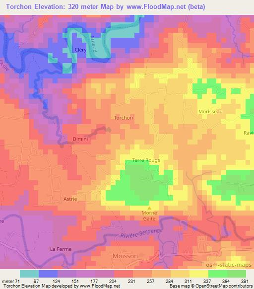 Torchon,Haiti Elevation Map