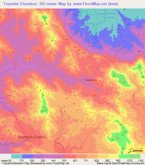 Toquette,Haiti Elevation Map