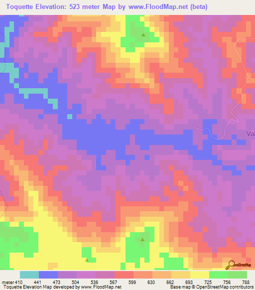 Toquette,Haiti Elevation Map