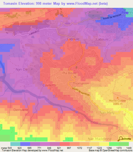 Tomasin,Haiti Elevation Map