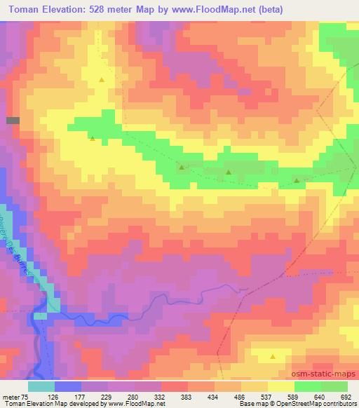 Toman,Haiti Elevation Map