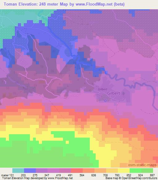 Toman,Haiti Elevation Map