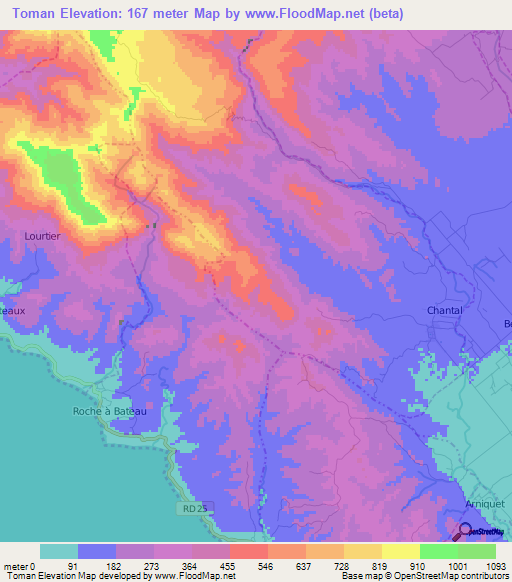 Toman,Haiti Elevation Map