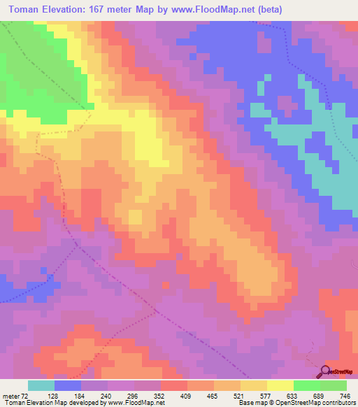 Toman,Haiti Elevation Map