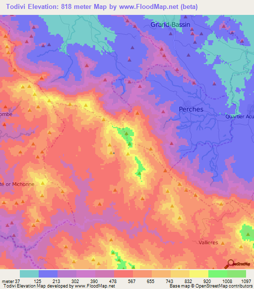 Todivi,Haiti Elevation Map