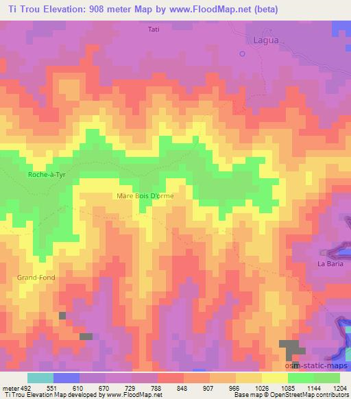 Ti Trou,Haiti Elevation Map