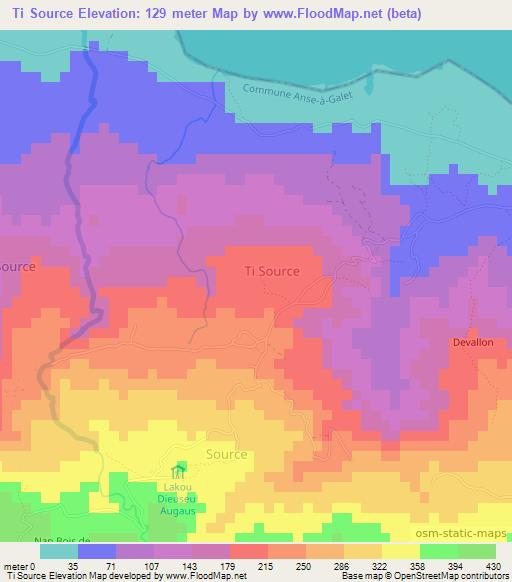 Ti Source,Haiti Elevation Map