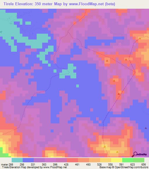 Tirele,Haiti Elevation Map