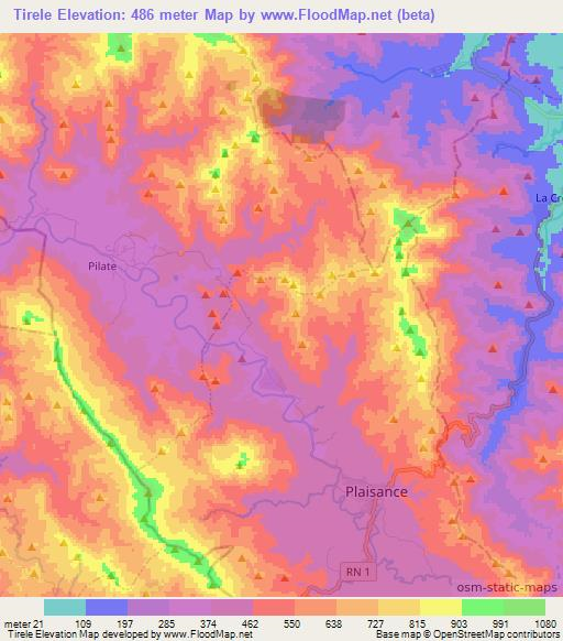 Tirele,Haiti Elevation Map