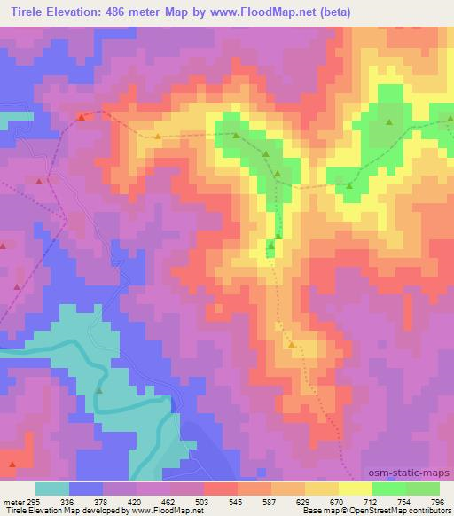 Tirele,Haiti Elevation Map