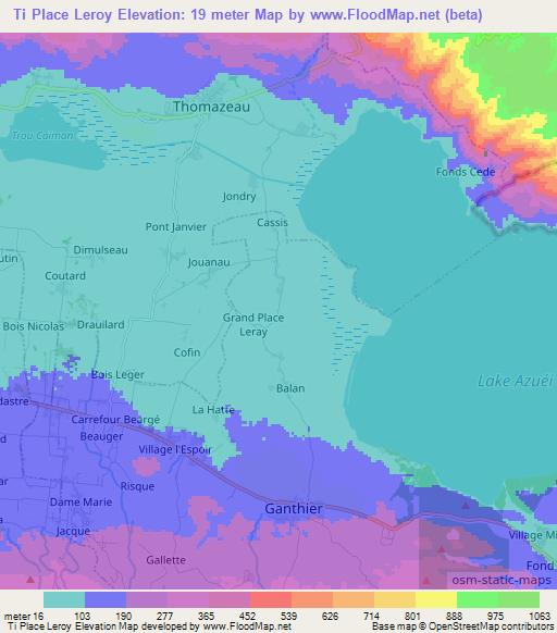 Ti Place Leroy,Haiti Elevation Map