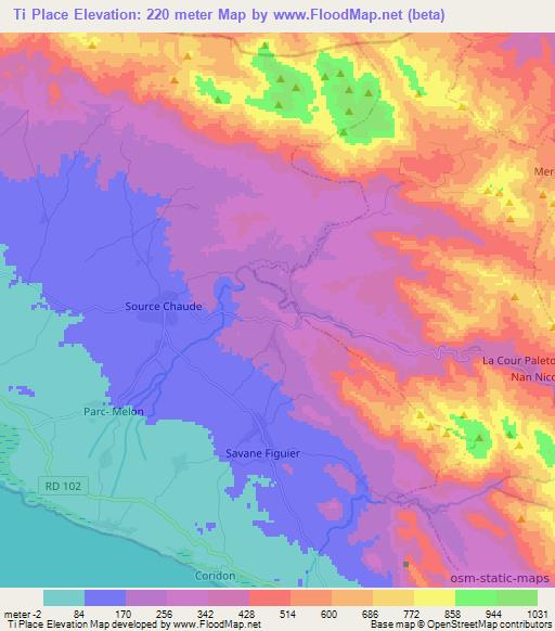 Ti Place,Haiti Elevation Map