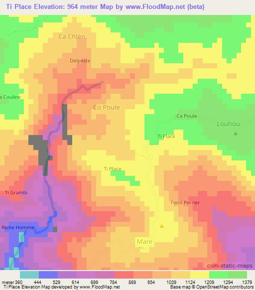 Ti Place,Haiti Elevation Map