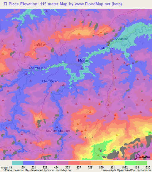 Ti Place,Haiti Elevation Map