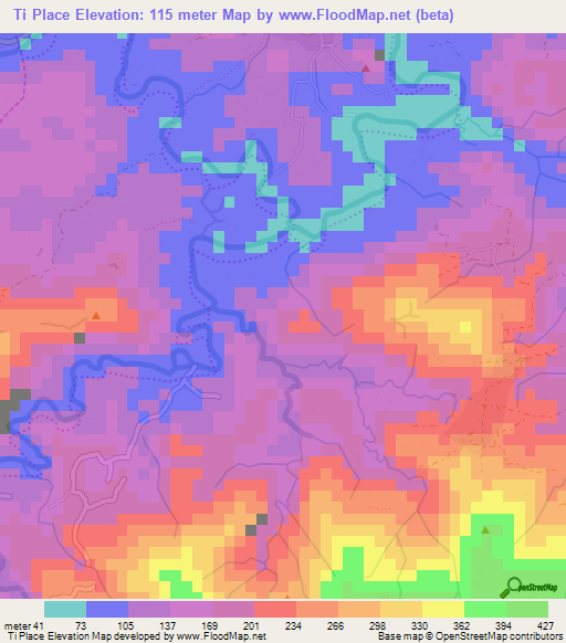 Ti Place,Haiti Elevation Map