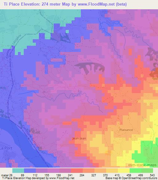 Ti Place,Haiti Elevation Map