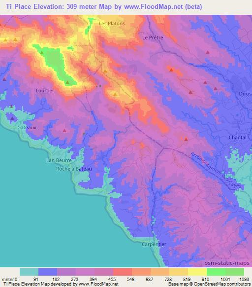 Ti Place,Haiti Elevation Map