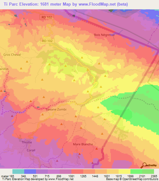 Ti Parc,Haiti Elevation Map