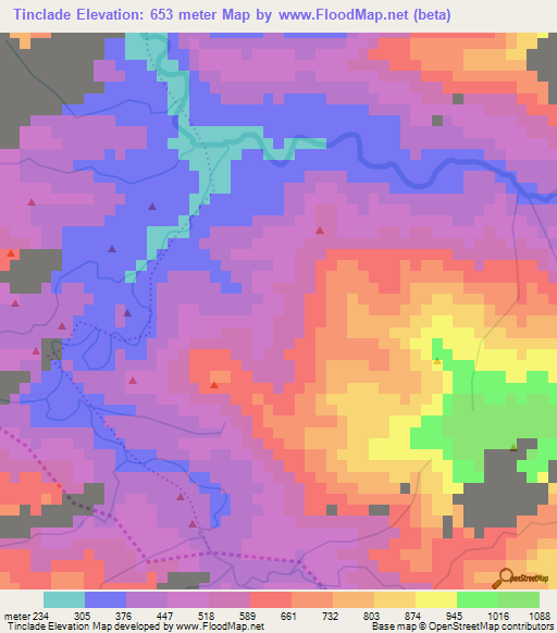 Tinclade,Haiti Elevation Map